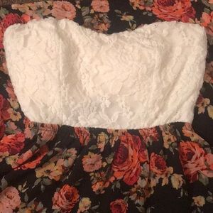 Strapless floral dress